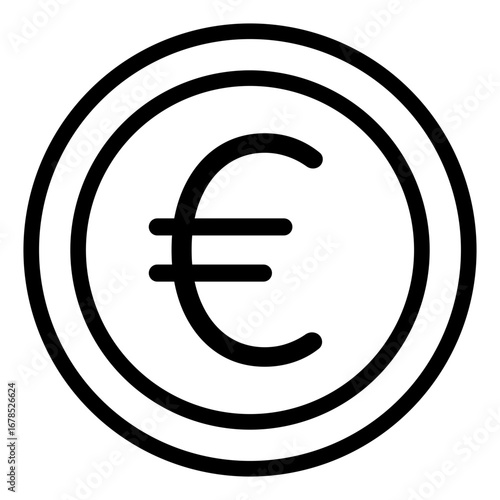 euro line icon with editable stroke