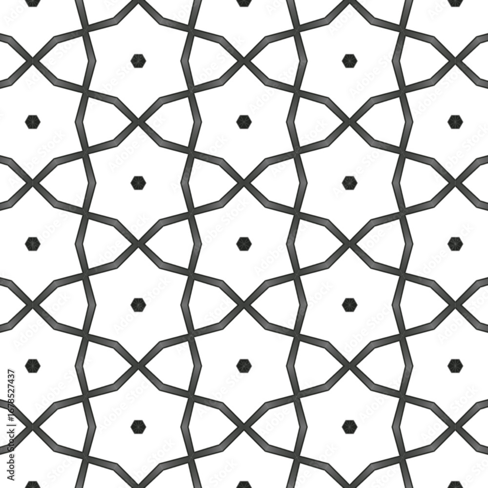 Fototapeta premium Black and White Seamless Vector Patterns – Monochrome Mandala-Inspired Textures for Design and Decoration