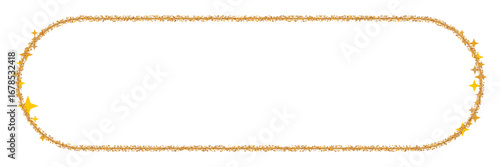 Luxury golden glitter title frame text box template on transparent background
