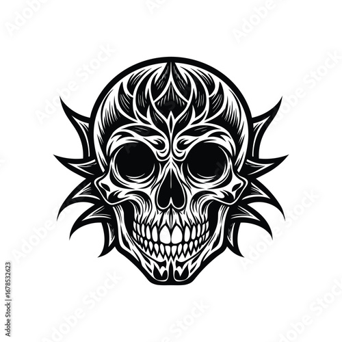 A menacing skull and crossbones vector illustration symbolizes death and danger, a perfect design for a gothic tattoo or Halloween horror