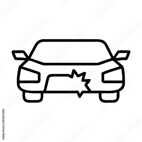 Car accident car with broken bumper icon transparent background