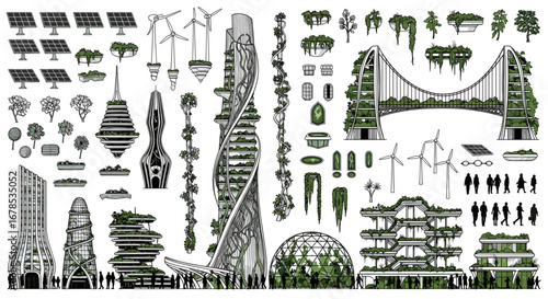 The Solarpunk City Creator A Vector Asset Pack for Building Green Futuristic Architecture and Sustainable Worlds
