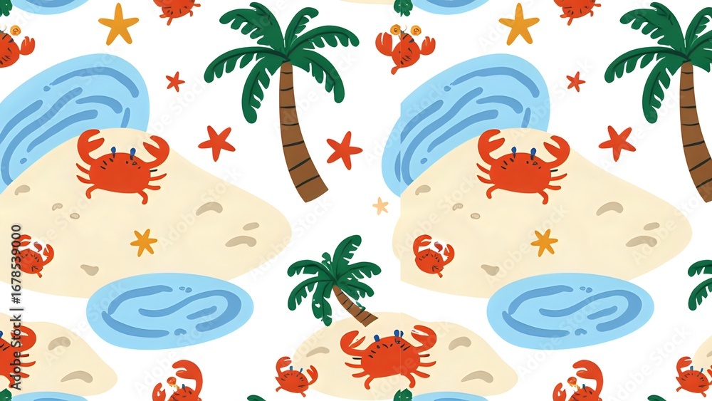 Naklejka premium Animal and forest cartoon patterns