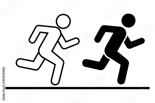 Silhouettes of runners in motion dynamic figures representing speed and athleticism illustration