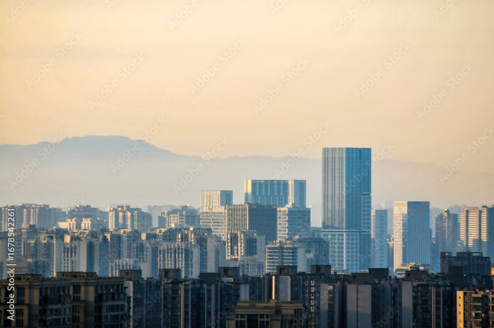 Fototapeta premium skyline at sunset