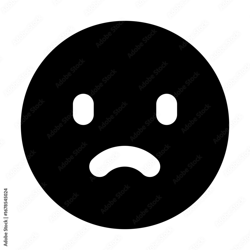 Fototapeta premium sad smile solid icon