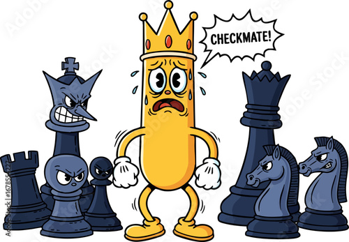 a Nervous Chess King in Checkmate