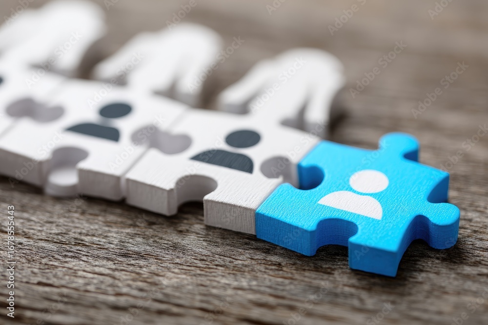 Fototapeta premium Teamwork, missing piece, puzzle