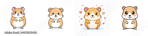 Hamster vector illustration featuring a cute cartoon mix of elements in a playful and colorful style.