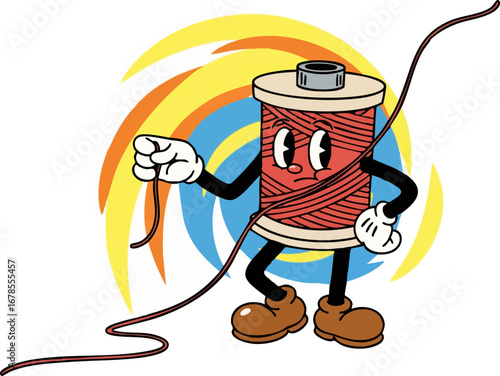 A Spool of Thread Trailing a Long Thread