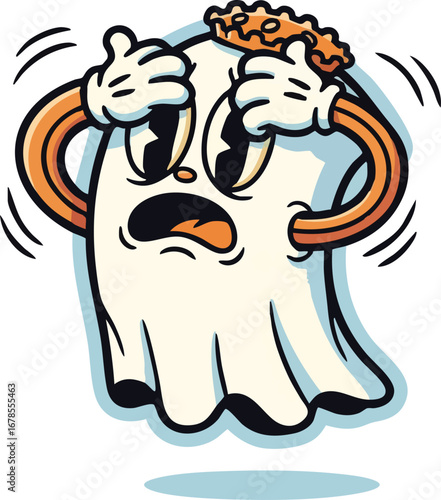 A Terrified Little Ghost Covering its Eyes