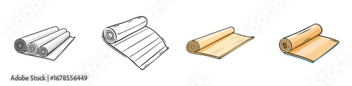 Cling film vector illustration featuring a cute cartoon mix of elements in a playful and colorful style.