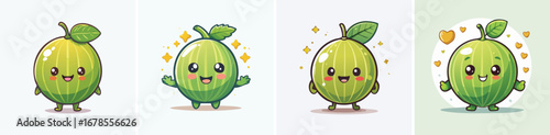 Gooseberry vector bundle of adorable cartoon characters combined into a fun and creative set.
