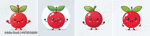 Hawthorn Berry vector set of cute cartoon-style characters with arms, legs, and expressive faces.
