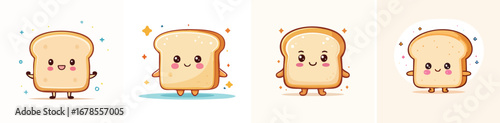 White Bread vector bundle of adorable cartoon characters combined into a fun and creative set.