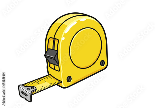 Bright yellow tape measure tool for accurate measurements, essential for construction and DIY projects