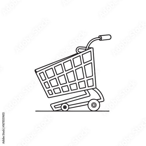 Minimal Shopping Cart Icon Design for E-commerce and Online Store