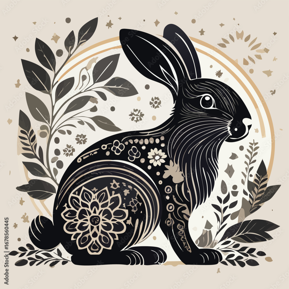 Obraz premium Rabbit vector icon artwork featuring clear and bold outlines.