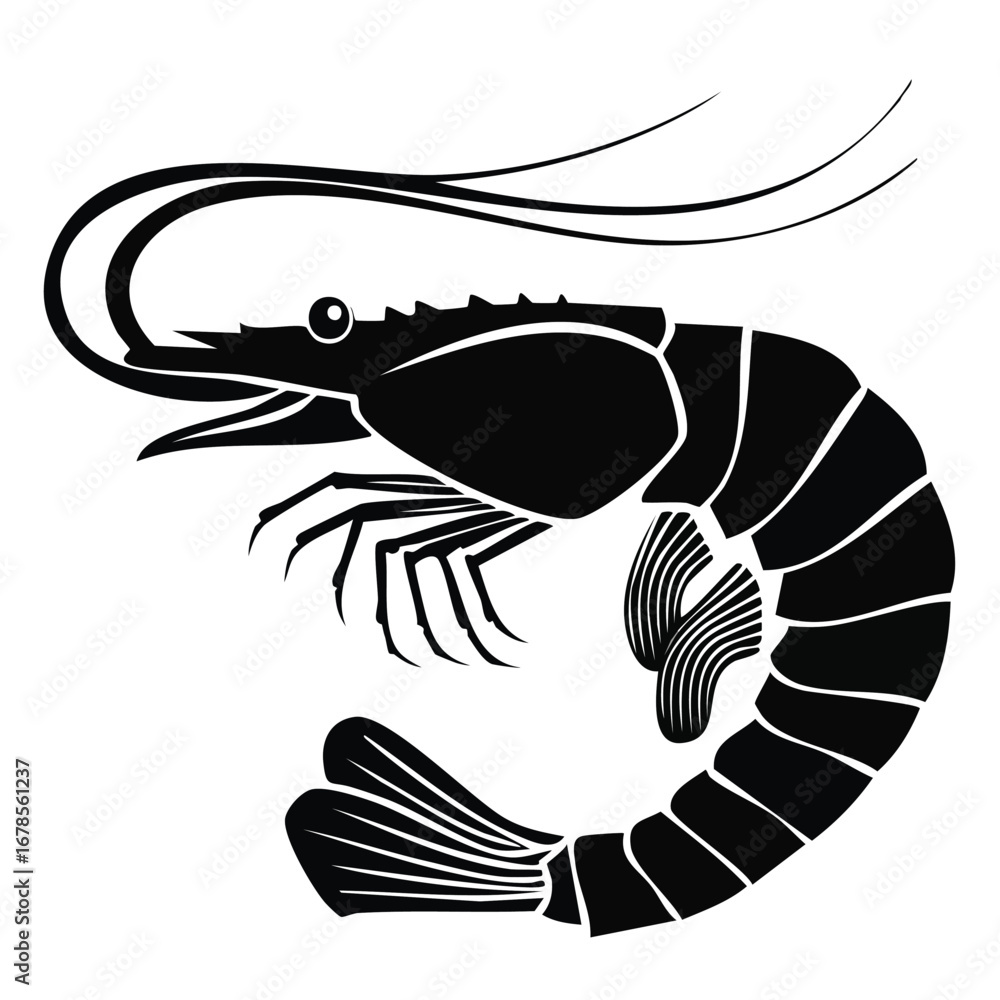 Fototapeta premium Krill vector icon artwork featuring clear and bold outlines.