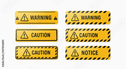 Essential warning caution notice signs for safety awareness and hazard communication
