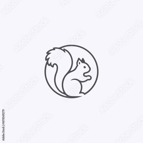 Squirrel logo style icon design template vector illustration