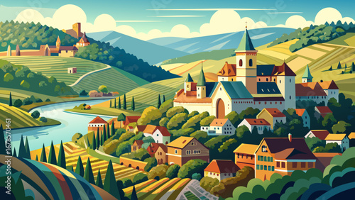 The Upper Middle Rhine Valley in Germany captivates with terraced vineyards, fairy-tale castles, and picturesque towns along the river, a cultural landscape shaped over millennia.