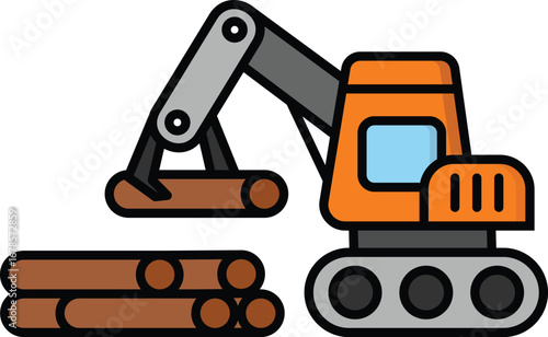 Deforestation lineal color icon