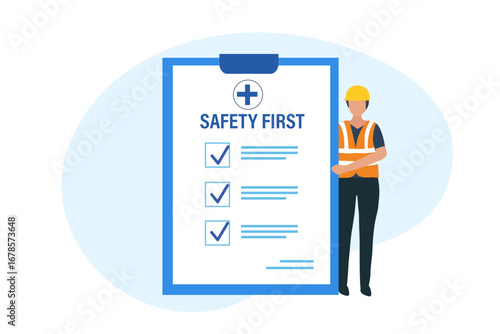 Safety first warning and awareness to prevent from accident at construction site.