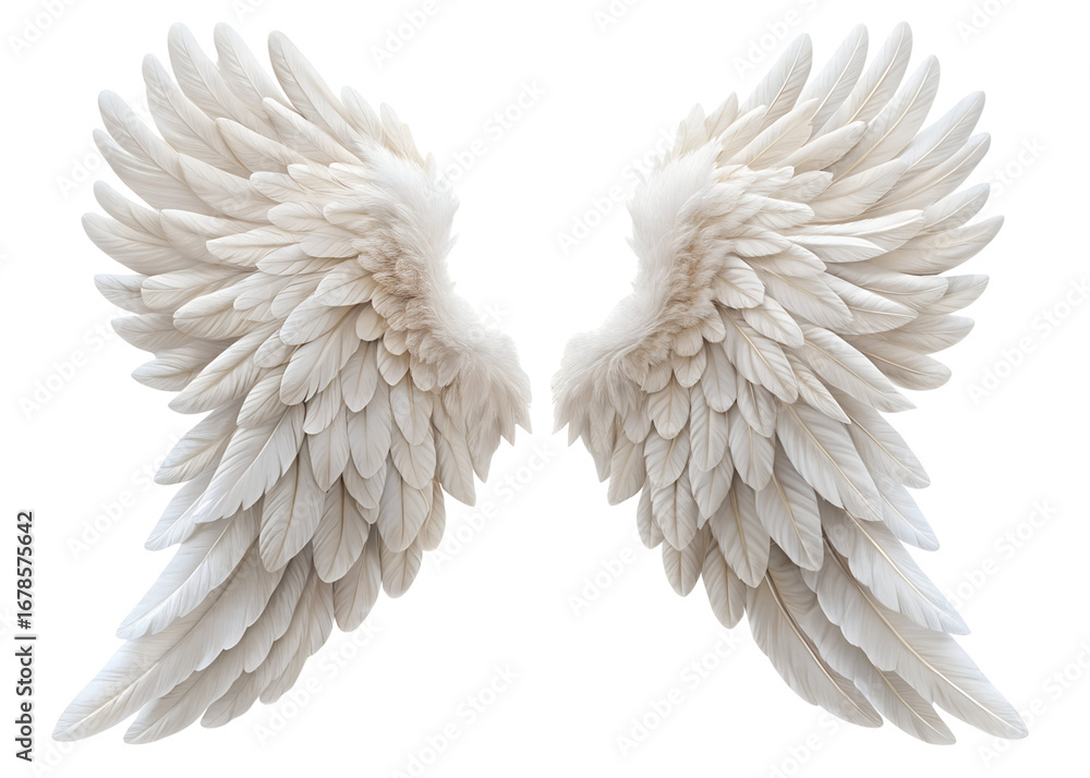 Obraz premium delicate white angel wings png image on transparent background