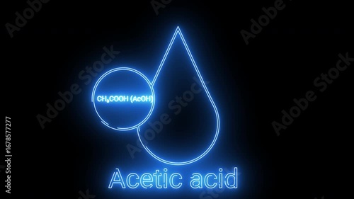 Acetic acid chemical liquid icon with white background