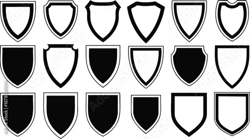 Shield vector collection for design projects needing protection, security, or badges
