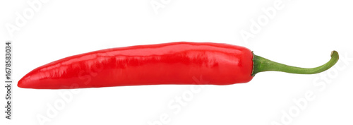 Fresh red chili isolated, transparent PNG, PNG format, Close-up photo of fresh red chili peppers, Cut out