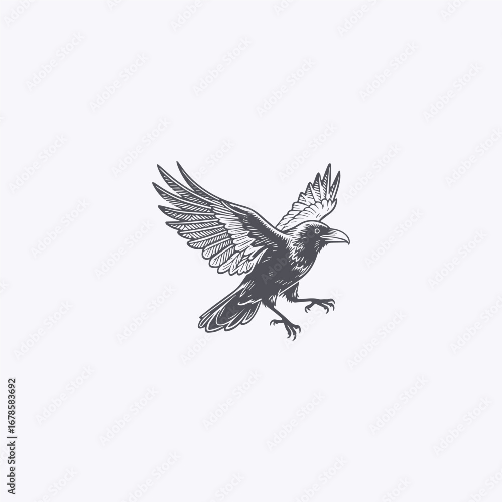 Obraz premium Eagle logo vector icon illustration style