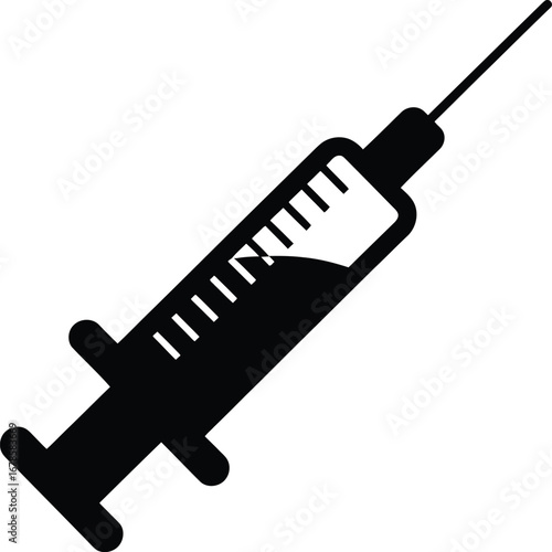 Syringe with liquid and needle medical health