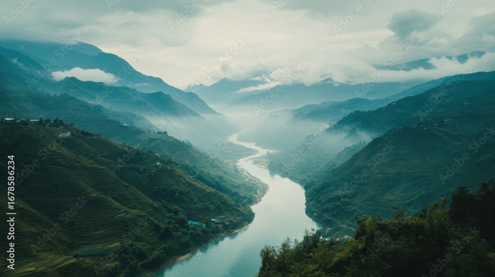 Obraz premium Incredible mountain scenery, God's creation, landscape, view from above