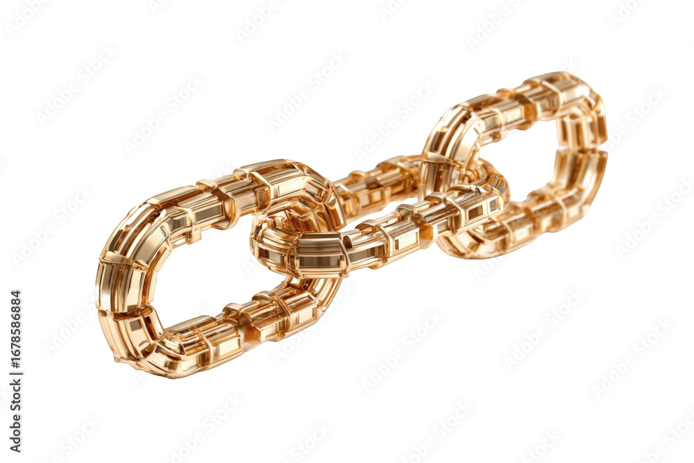 Obraz premium Gold chain links, 3D rendering
