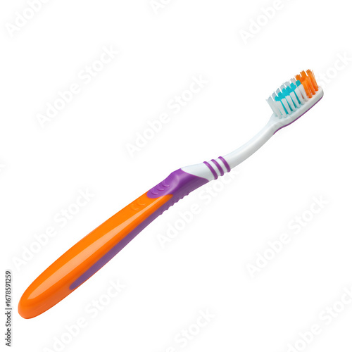 Modern colorful toothbrush with soft bristles, sleek design, isolated on white background, perfect for dental care, hygiene, and health concepts.