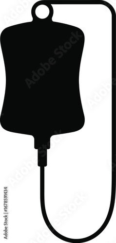 Medical drip bag and tubing intravenous infusion