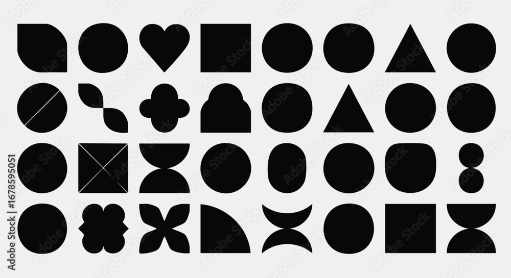 Fototapeta premium Modern geometric shapes pattern, minimalist graphic design for backgrounds and branding