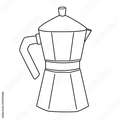 Doodle mocha pot. Vector illustration isolated on white background
