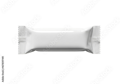 Blank white candy bar wrapper isolated on transparent background