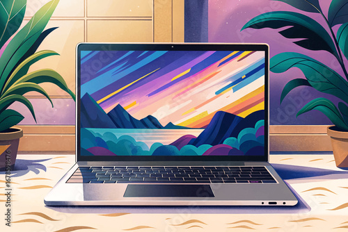 Premium laptop sleek metallic, modern digital device, collectible luxury technology, stylish productivity tool