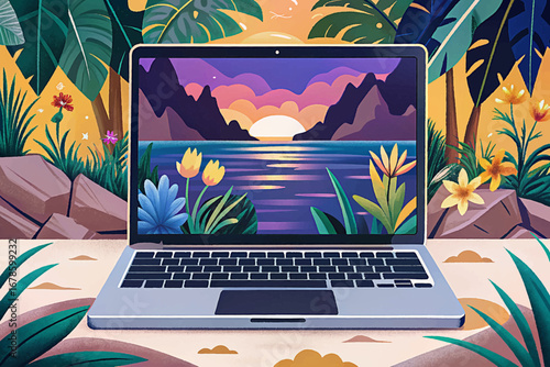 Premium laptop sleek metallic, modern digital device, collectible luxury technology, stylish productivity tool