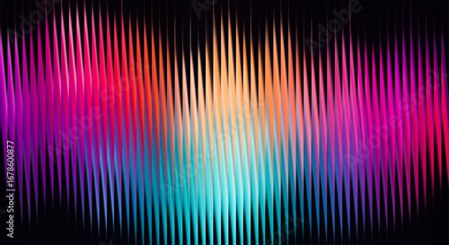 Vibrant abstract sound wave visualization with blended colors and vertical lines illustration