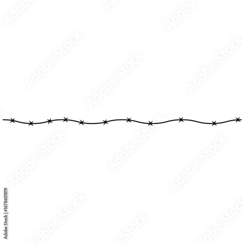 Barbed wire icon vector. Barbwire illustration sign. Fence symbol or logo.