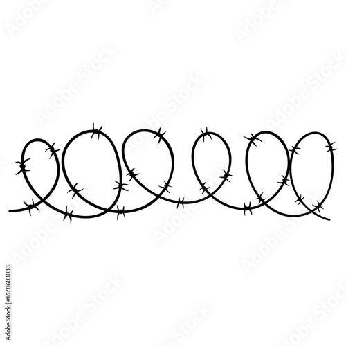 Barbed wire icon vector. Barbwire illustration sign. Fence symbol or logo.