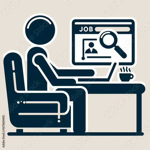 Person searching for jobs on laptop while sitting in chair  
