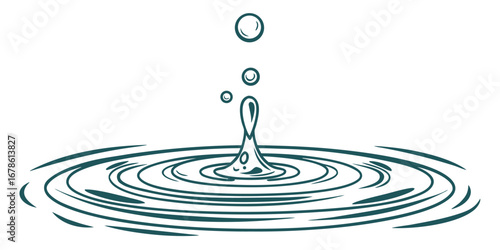 Droplet into water black and blue
