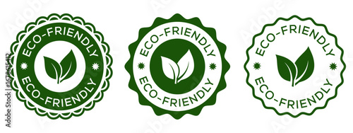 Eco Friendly Badge Green Organic Natural Product Seal Logo Design