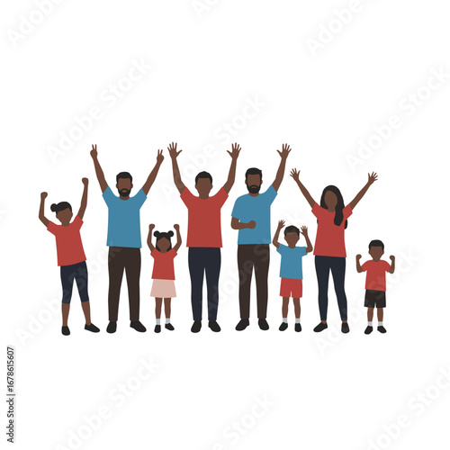 Joyful Black Family Celebrating Success